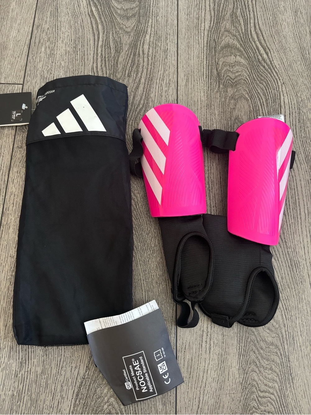 Adidas Kids Pink Shin Guards with Ankle Protection